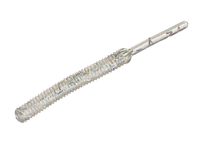 SMITH Screw Tail Grub 1.5’’ 38mm - AJI14. Clear/ Silver Tinsel