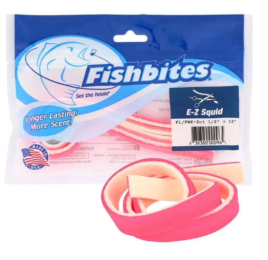 Fishbites Longer Lasting E-Z Squid #Flesh / Pink