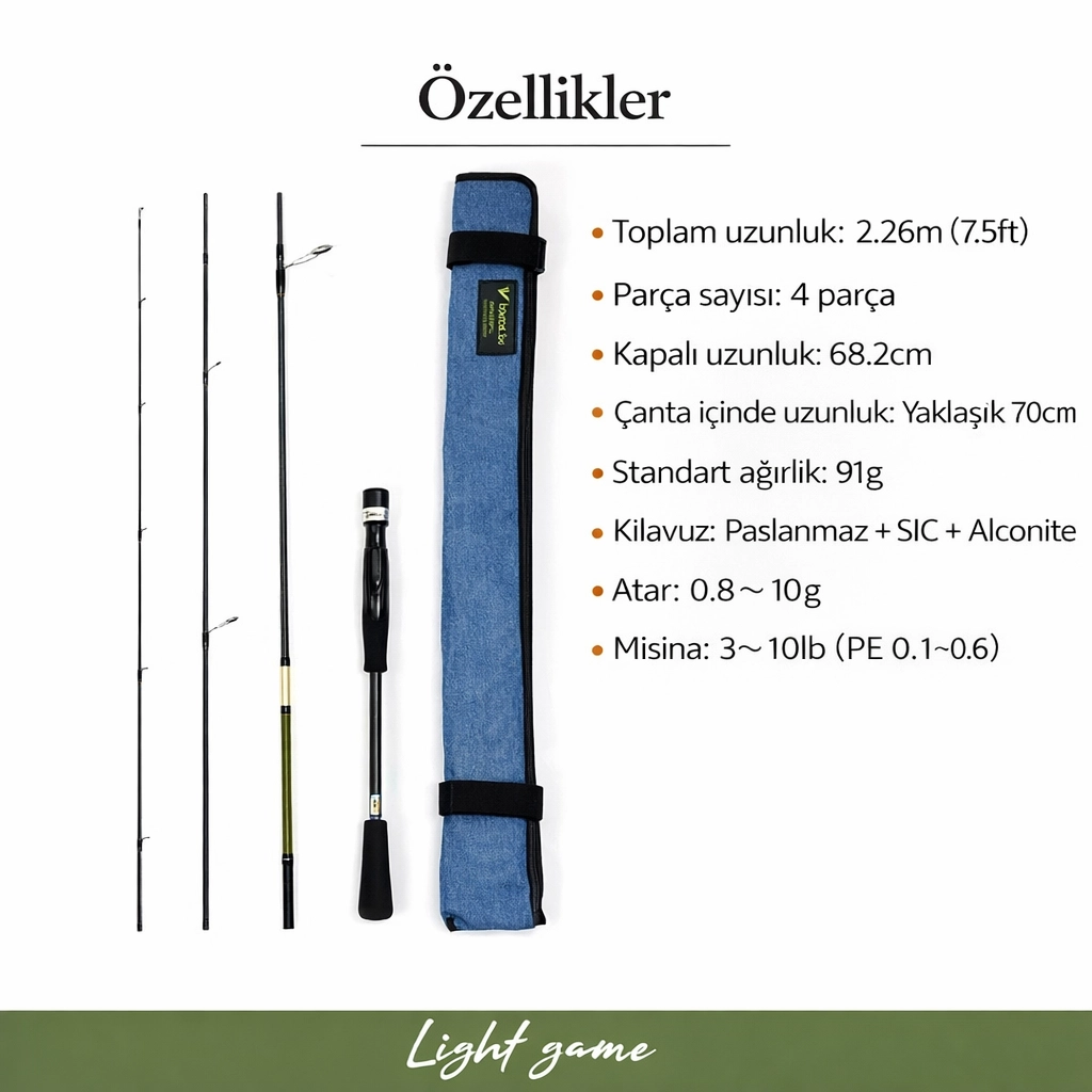 Varantile Light Game LGS-754L-T 226cm 0.8-10gr