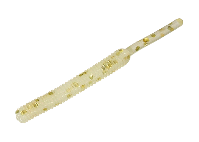 SMITH Screw Tail Grub 1.5’’ 38mm - GF818. Glow White/ Gold Hologram