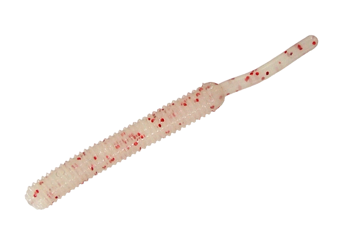 SMITH Screw Tail Grub 1.5’’ 38mm - GF826. Glow White/ Red Glitter