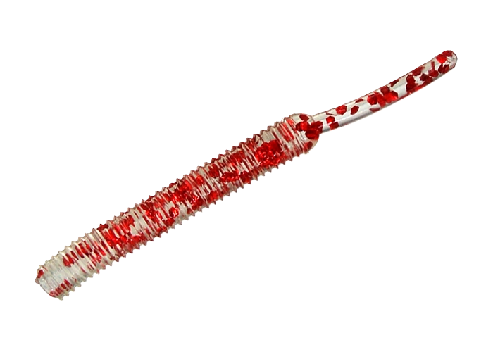 SMITH Screw Tail Grub 1.5’’ 38mm - N5. Clear/ Red Glitter