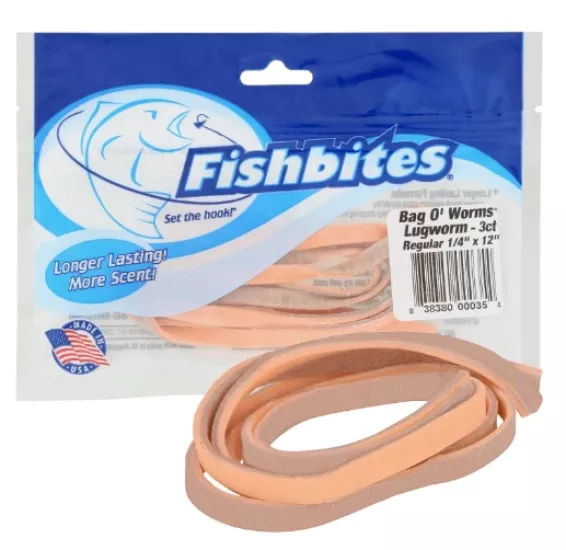 Fishbites Bag O’ Worms Longer Lasting Lugworm 1/4’’ #Brown / Orange