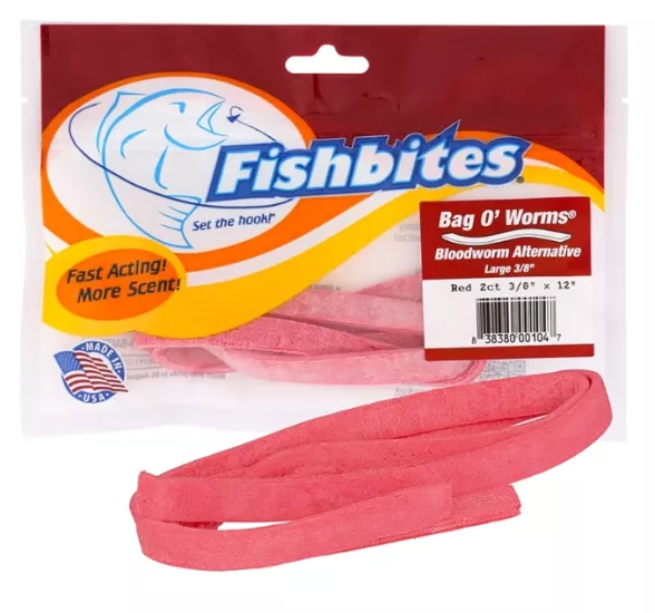 Fishbites Bag O’ Worms Longer Lasting Bloodworm 1/4’’ #Chartreuse