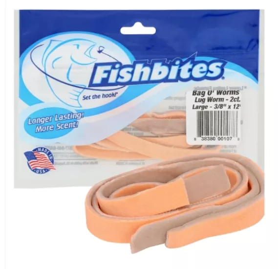 Fishbites Bag O’ Worms Longer Lasting Lugworm 1/4’’ #Brown / Orange