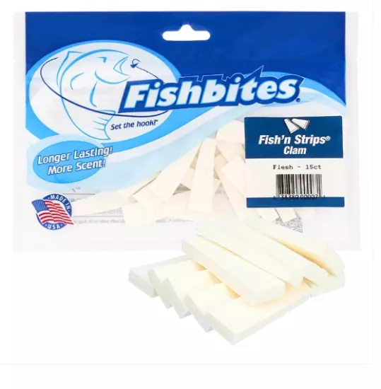 Fishbites Fish’n Strips Long Lasting Clam #Flesh
