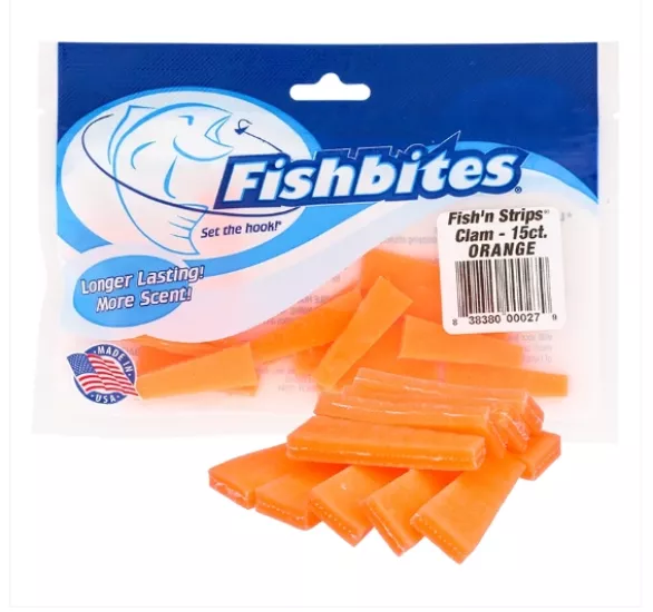 Fishbites Fish’n Strips Long Lasting Clam #Orange