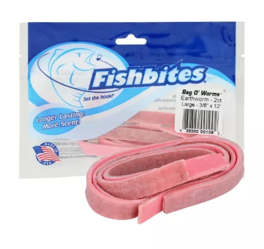 Fishbites Bag O’ Worms Longer Lasting Eartworm 3/8’’ #Brown / Pink