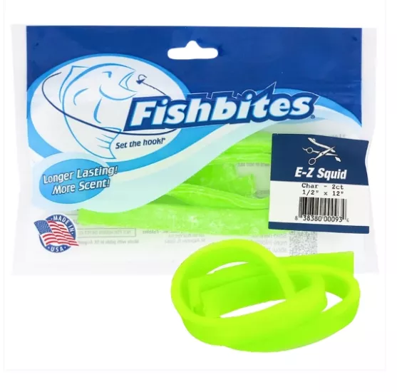 Fishbites Longer Lasting E-Z Squid #Chartreuse