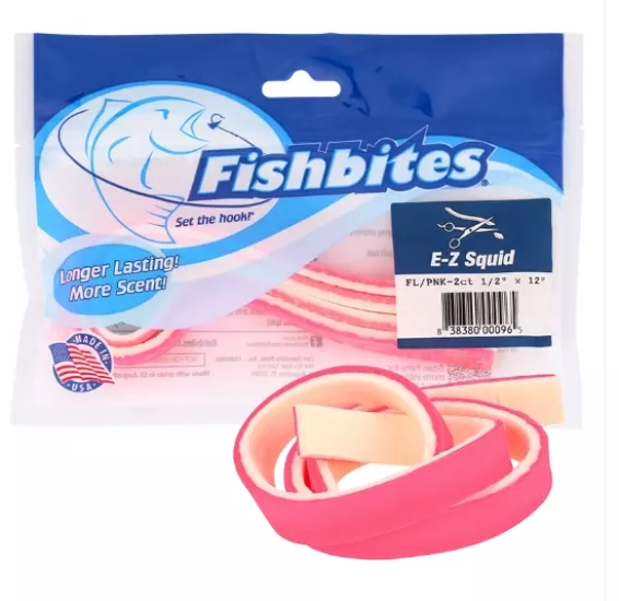 Fishbites Longer Lasting E-Z Squid #Flesh / Pink