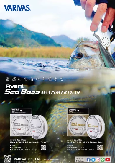 Varivas Avani Sea Bass Max Power PE X8 Stealth Gray